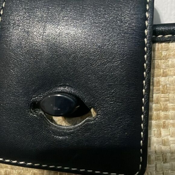 Coach Vintage Woven Turn Lock Straw Rattan Leather Small Shoulder Bag - Picture 10 of 10